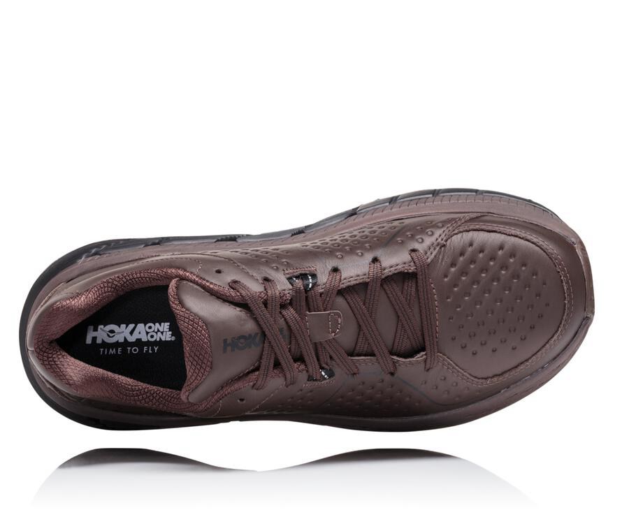 Hoka One One Koşu Ayakkabısı Erkek Kahverengi - Gaviota Deri - CB7139208